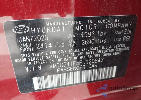 2023 Genesis G70 3.3T из США, поврежденный, VIN KMTG54TE5PU120847